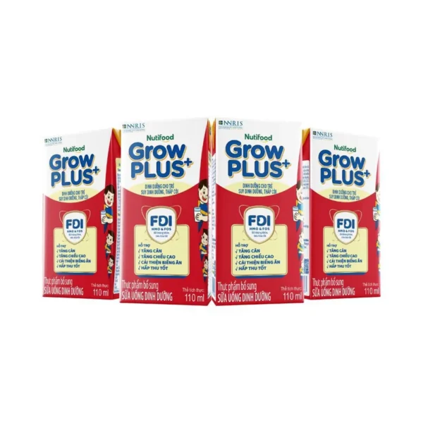 Sữa dinh dưỡng NutiFood Grow Plus+ lốc 4 hộp x 110ml