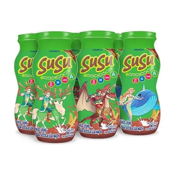 Sữa Sôcôla Lúa Mạch SuSu – Lốc 6 Chai 80ml