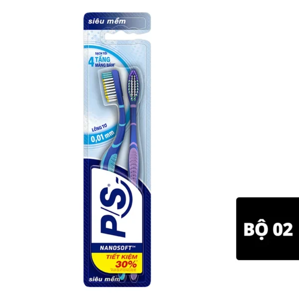 Bộ 2 bàn chải đánh răng P/S lông tơ mềm mại
