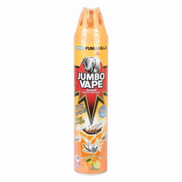 Bình xịt côn trùng Jumbo Vape hương cam chanh dạng chai 600ml