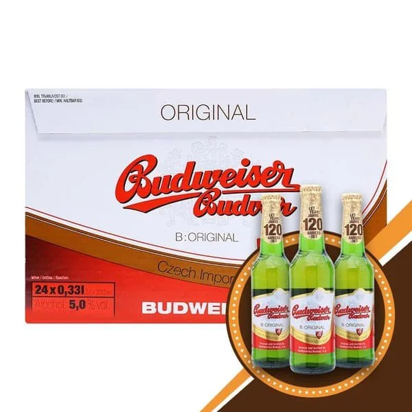 Thùng 24 chai bia Budweiser Budvar 330ml