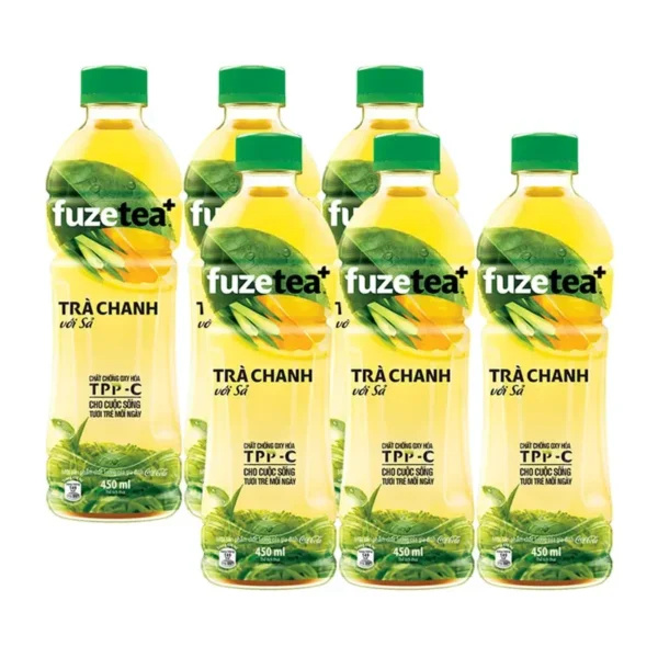 Lốc 6 chai trà chanh với sả Fuzetea + 450ml