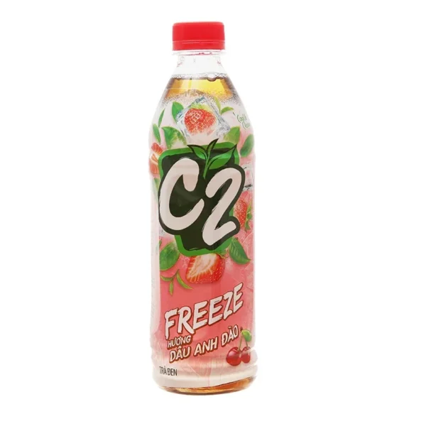 Trà đen hương dâu anh đào  C2 Freeze chai 455ml