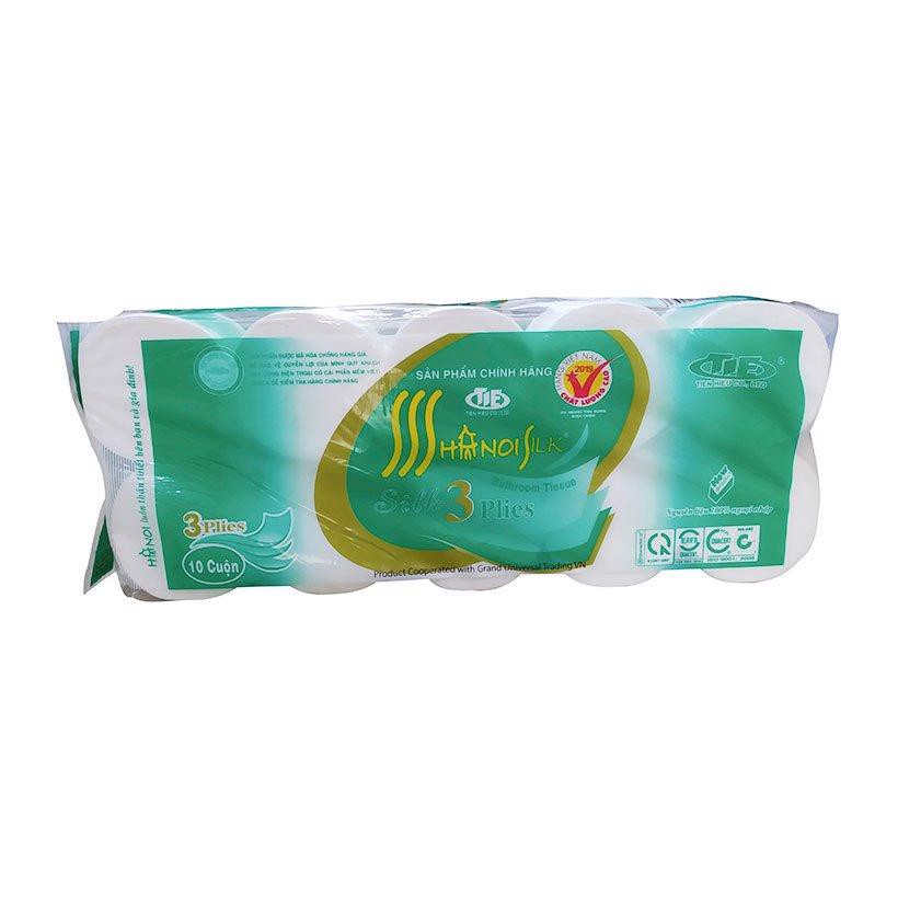 Giấy vệ sinh Hà Nội không lõi 10 cuộn 3 lớp
