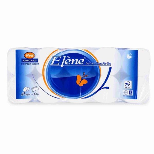 Giấy vệ sinh Elene xanh 10 cuộn 3 lớp không lõi