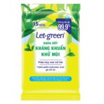 Khăn ướt kháng khuẩn khử mùi Let Green 15 miếng
