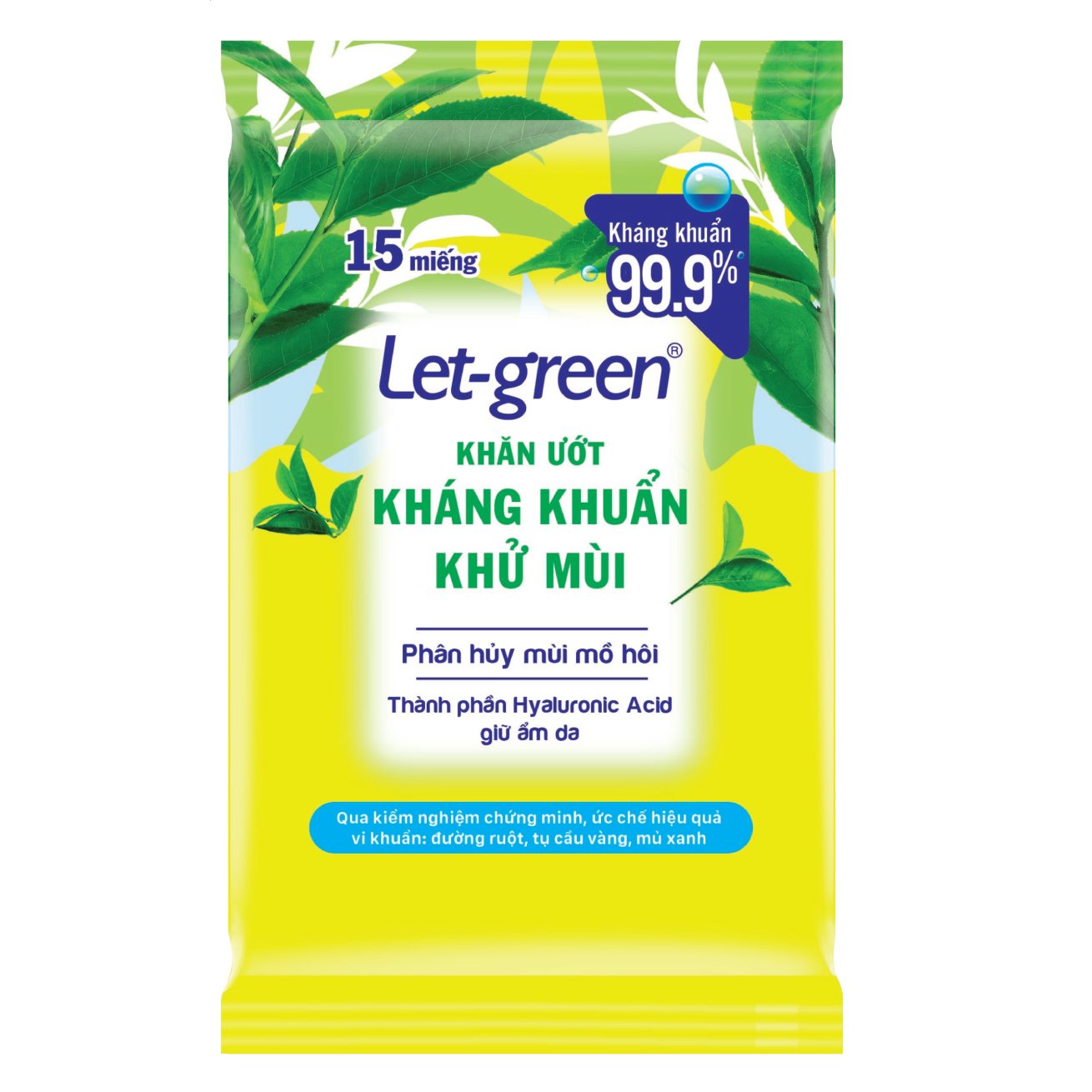 Khăn ướt kháng khuẩn khử mùi Let Green 15 miếng