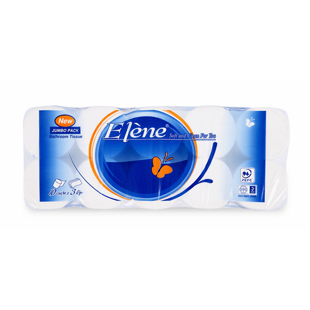 Giấy vệ sinh Elene  xanh ngọc 10c 3 lớp lõi