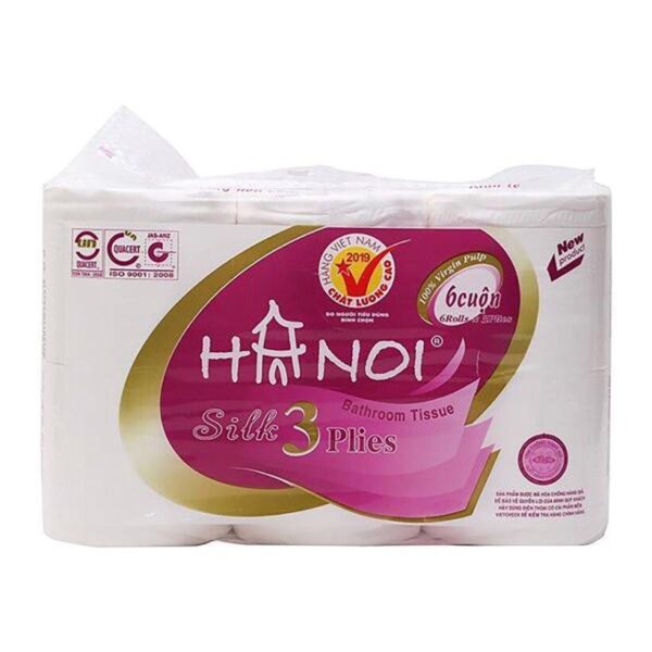 Giấy vệ sinh Hà Nội 6 cuộn 3 lớp có lõi