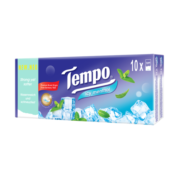 Lốc 10 gói khăn giấy bỏ túi  Tempo icy menthol